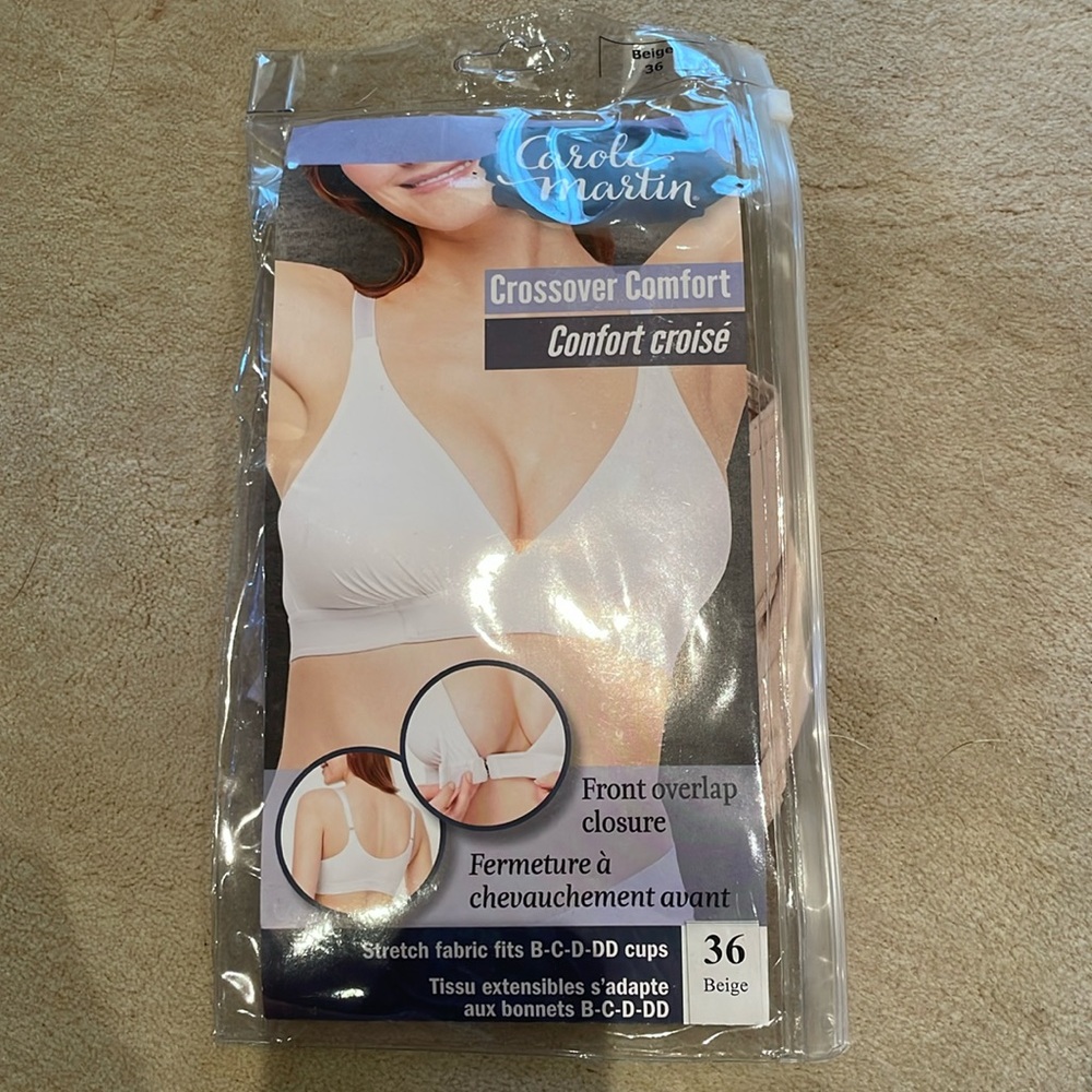 Brand New never worn Carole Martin size  36 B,C,D,DD Beige front closure Bra